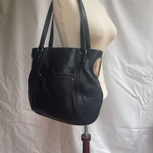B.Macowsky black leather shoulder bag